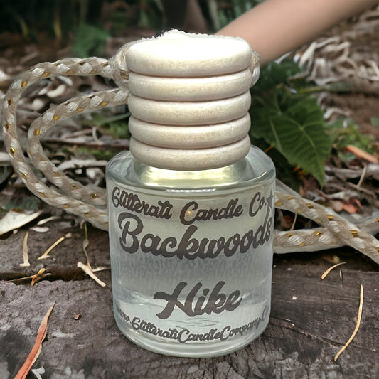 Backwood Hike Scented Hanging Car Oil Diffuser Freshener Glass Bottle